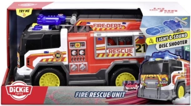 Dickie Toys Interactive Fire Rescue Unit Fire Truck 30 cm with Light and Sound