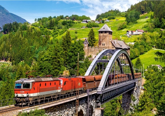 Puzzle CASTORLAND Train on the Bridge 500 pieces