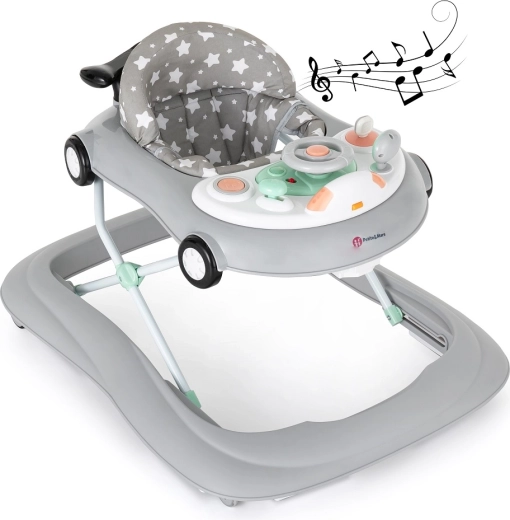Petite&Mars Cabrio baby walker with sound, grey