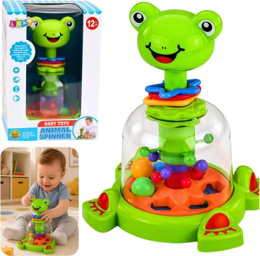 Interactive Frog Spinner with Swirling Balls for Babies