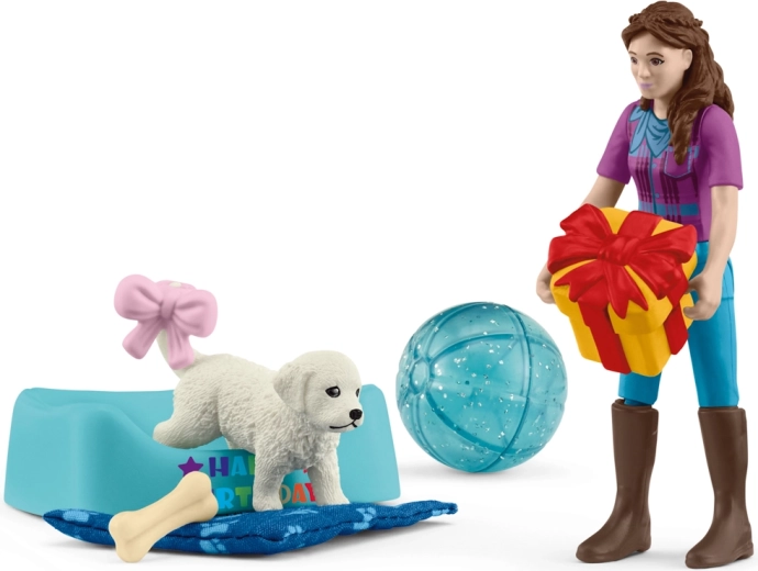 Schleich Pocket Set: sünnipäevapidu Lisaga ja kutsikaga