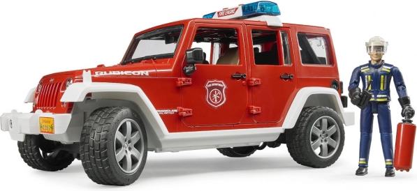 Punane tuletõrje Jeep Wrangler figuuri ja tarvikutega