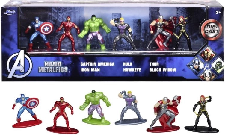 metallist kollektsioneeritavad nanofiguurid MARVEL AVENGERS, komplekt 6 tk (4 cm)