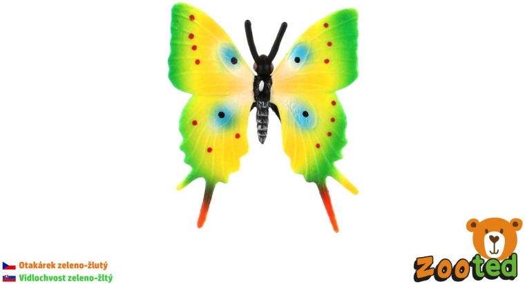 Plastist liblikas (pääsusaba), rohekollane 5,5 cm