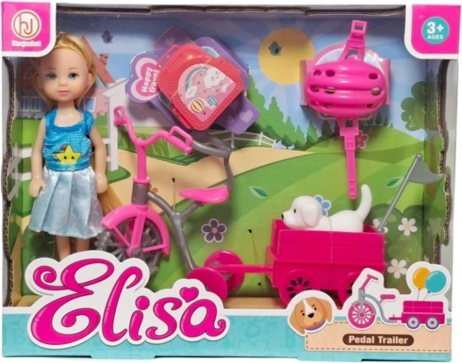 Doll with Bike, Trailer and Accessories