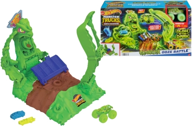 Hot Wheels Monster Trucks Arena Smasher Ooze Battle Playset