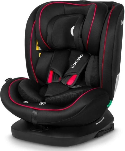 Lionelo laste turvatool Bastiaan i-Size 40–150 cm, must ja punane