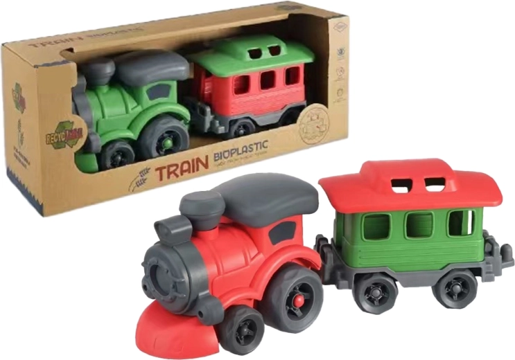 Bioplastic train with wagon 32 cm