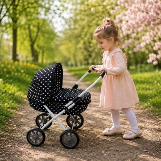 New Baby laste nukuvanker nukkudele Anička, must