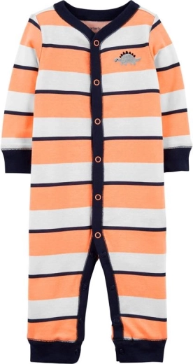 Carter's footless romper Grey Dino for a boy