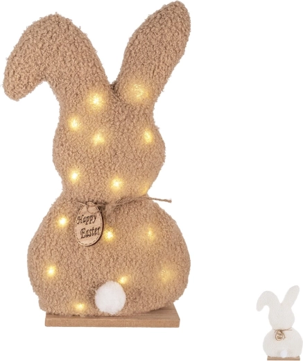 Lihavõtte LED-jänkuke puidust alusel 31 cm