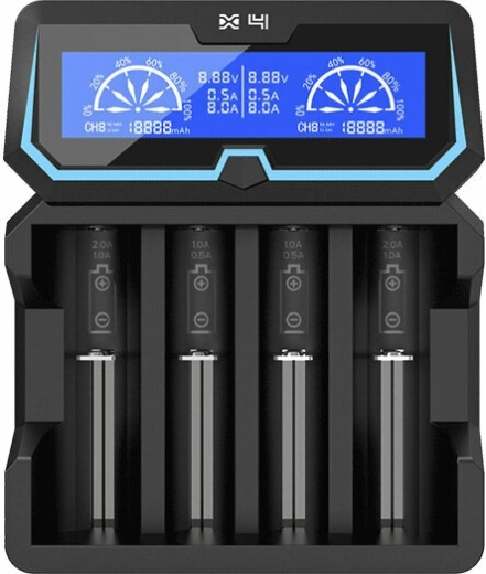 Intelligent universal fast charger XTAR X4 with LCD and power bank function