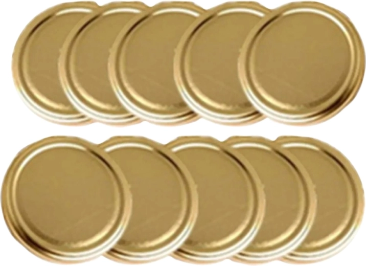 Gold metal canning jar lid 82 mm (10 pcs)