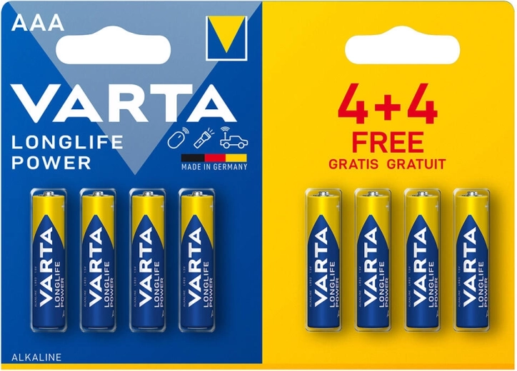 Aluselised patareid AAA LR03 1,5 V Longlife Power VARTA (8 tk)