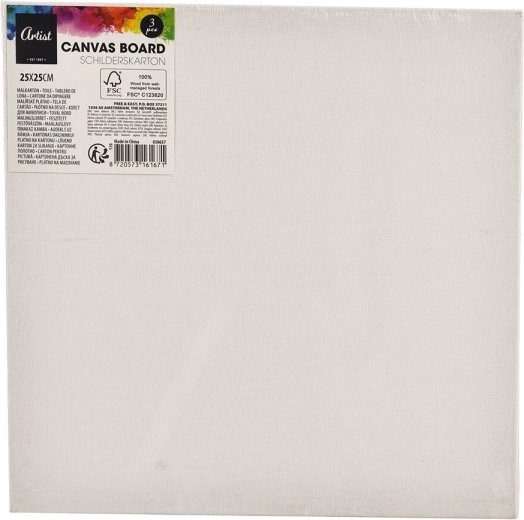 Painting canvas 25 × 25 cm, set of 3 pcs