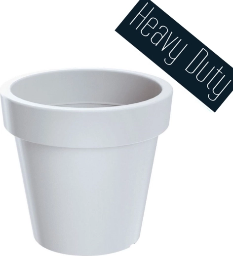 Lexo Round Planter 100 cm – White Plastic Outdoor and Indoor Pot Cover