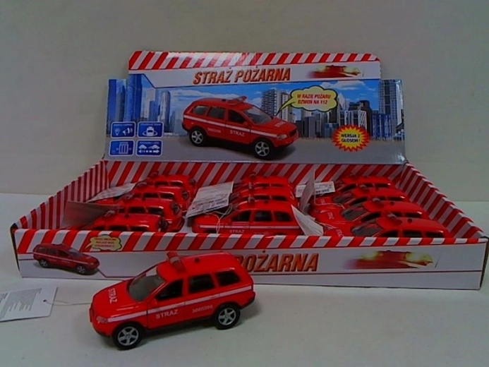 Fire truck 11 cm with sound and spoken phrases in Polish