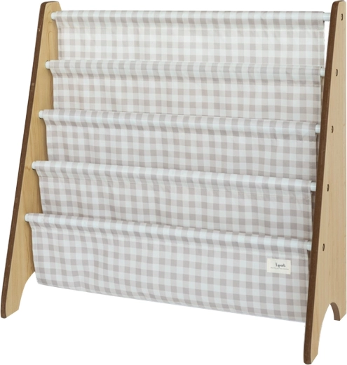 3 Sprouts Gingham/Beige taaskasutatud materjalist raamatuhoidja