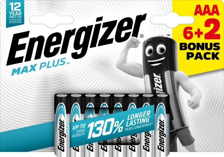 Energizer Max Plus AAA leelispatareid 6+2 tk