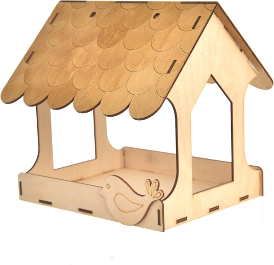 Värvitav puidust linnusöötja 20 × 20 cm