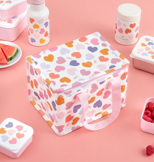 A Little Lovely Company cooler bag with hearts