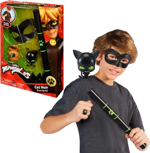 Miraculous Cat Noir Costume Play Set with Mask and Accessories