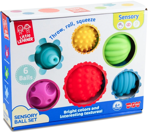 Sensory balls with various textures and colors – set of 6