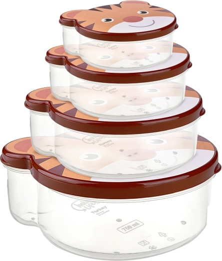 Set of snack boxes Zoo Tiger, 4 pcs