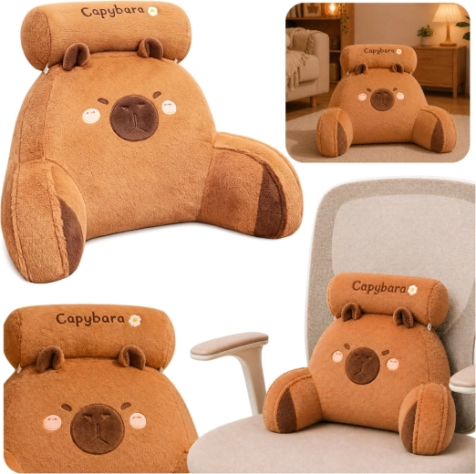 Capybara back support pillow, brown 60 × 40 cm