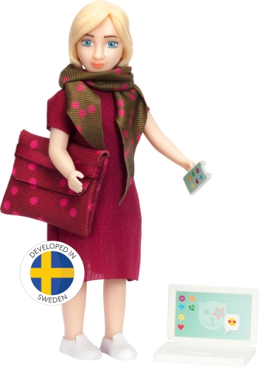 Lundby Mom Doll – businesswoman with a notebook and phone