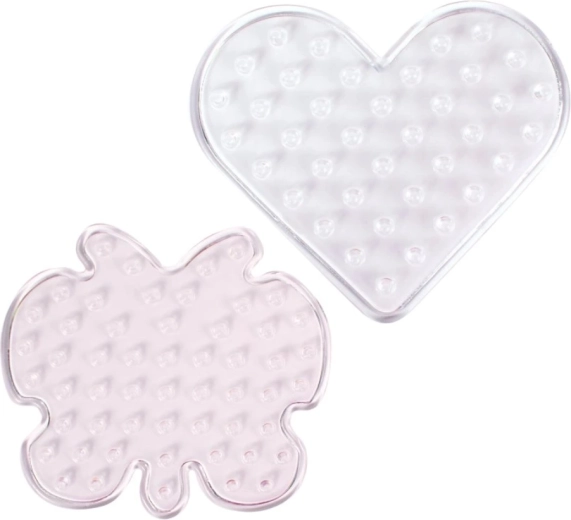 Playbox pegboards for XL iron-on beads – butterfly and heart, 5 pcs