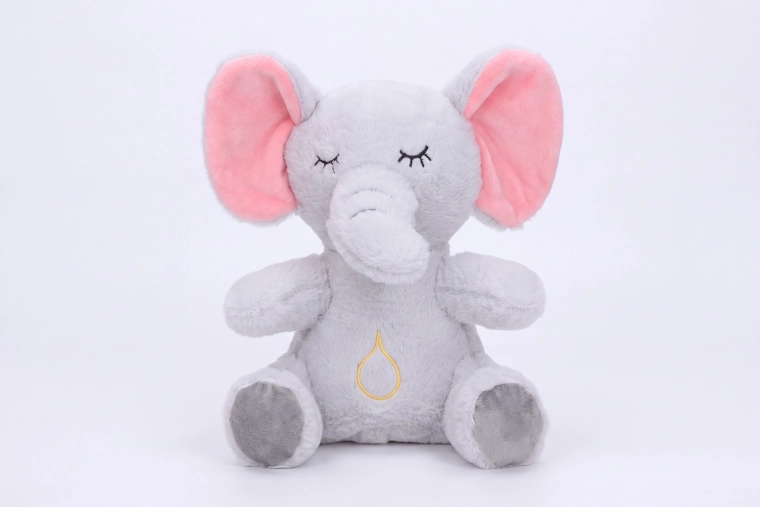 Breathing Plush Elephant with Light and Sound Effects, 30 cm