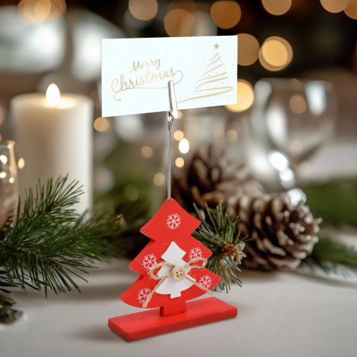 Christmas Tree-Shaped Place Card Holder with Clip