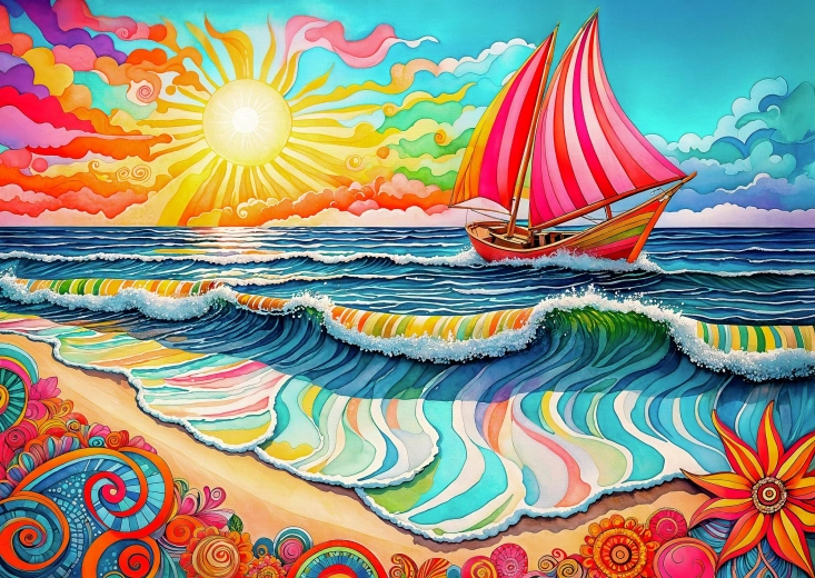 Enjoy Puzzle Sailing at Sunrise 1000 Pieces