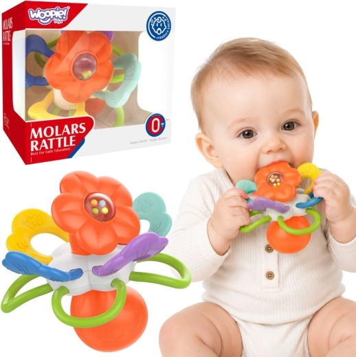 WOOPIE BABY sensoorne kõristi ja närimisrõngas lillekujuline beebidele 0k+