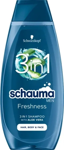 Schauma Men Freshness 3v1 meeste šampoon juustele, kehale ja näole 400 ml