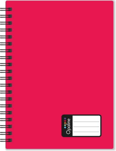 A5 Notebook with Double Spiral Opaline, Red, PP Covers
