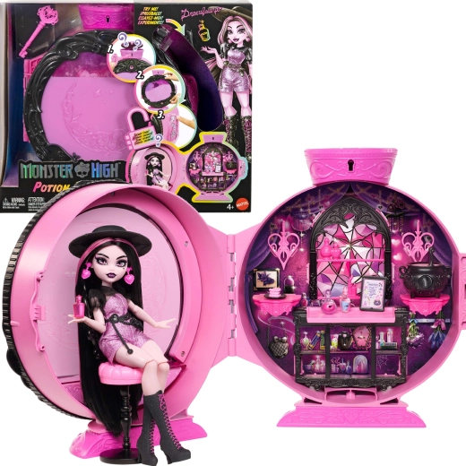 Monster High Potion Reveal nukk Draculaura – avanev eliksiiride tuba koos tarvikutega – 1 tk