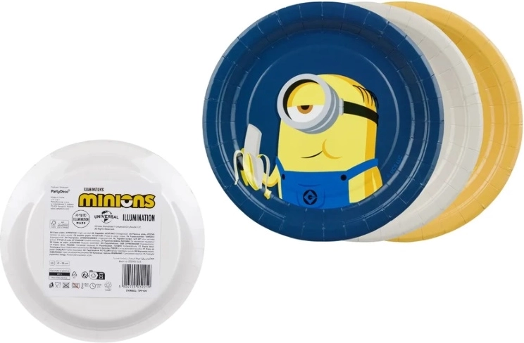 Peopaberi peotaldrikud Minionid 18 cm (6 tk, erinevad motiivid)