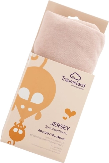 Träumeland jersey fitted sheet UNI Rose Smoke