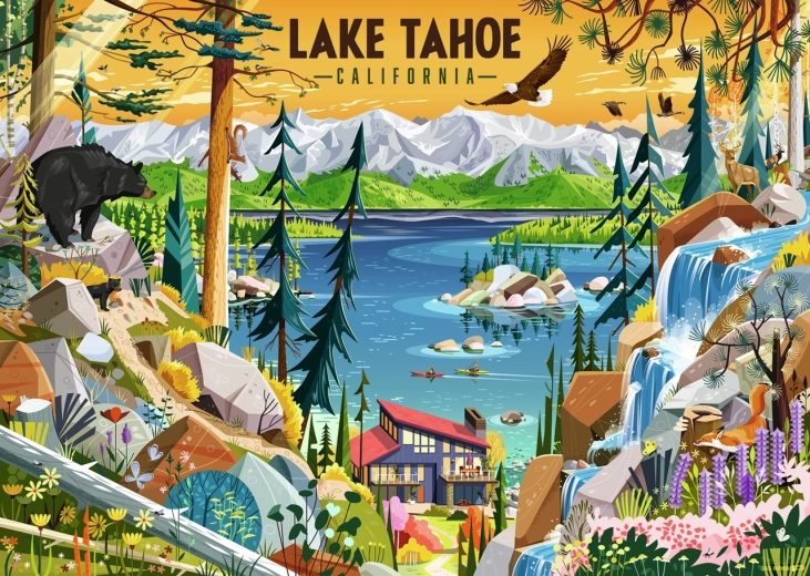 Ravensburger Puzzle Crystal-Clear Lake Tahoe 1000 Pieces