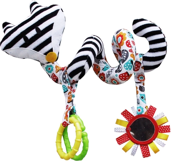 High-contrast spiral stroller toy with rattle MOM'S CARE