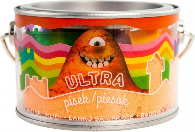 Oranž värvi kineetiline liiv 200 g vormidega