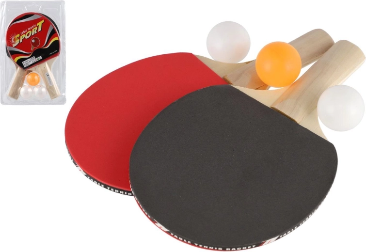 Lauatennise komplekt Sport – 2 puidust reketit ja 3 palli