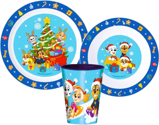 Plastic dining set Paw Patrol Christmas 3 pieces