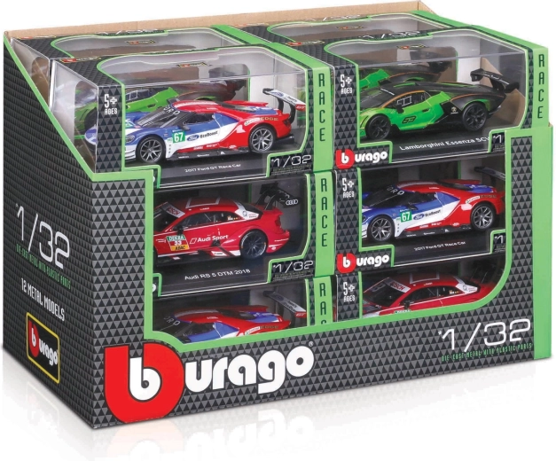 Bburago võidusõiduautod 1:32 – mudelite segu väljapanekupakendis (12 tk)