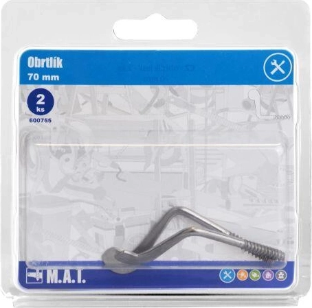 Hook-and-eye latch 70 mm glossy (2 pcs)