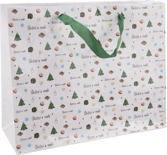 Gift paper bag “Merry and Bright” 32 × 12 × 26 cm