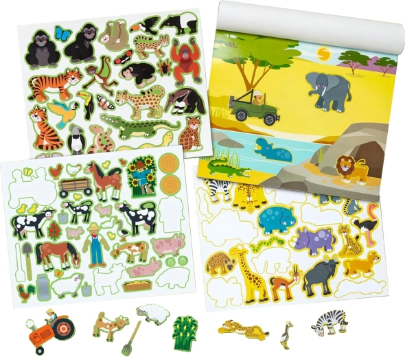 Kleebisteplokk loomade elupaigad – korduvkasutatavad kleepsud MELISSA & DOUG