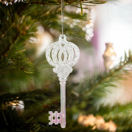 Iridescent Acrylic Ice Skate Christmas Ornament